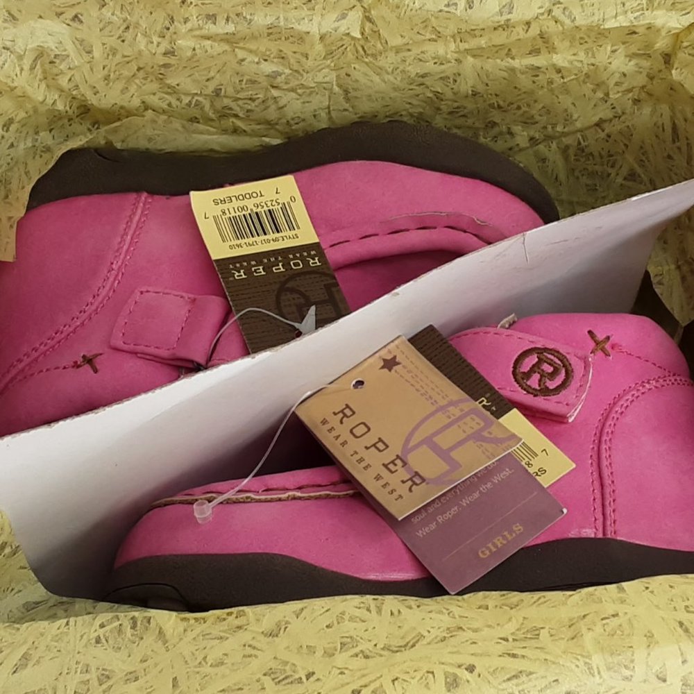 'ROPER' 'CHUKKA' MOCCASIN 'PETAL PINK' VELCRO WRAP ANKLE HIGH SHAFT BOOTS - Picture 12 of 16
